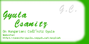 gyula csanitz business card